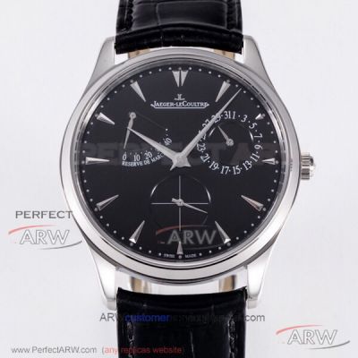 ZF Factory Jaeger LeCoultre Master Ultra Thin Reserve De Marche Black 39 MM Watch Q1378480